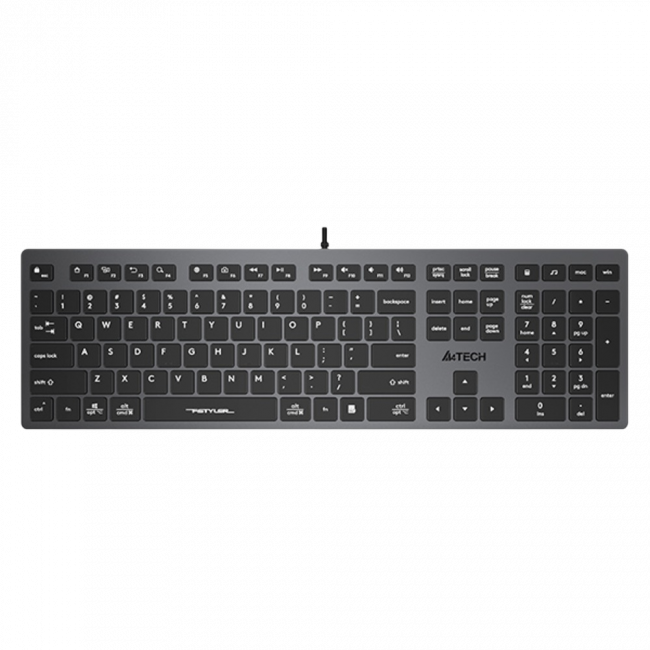 Клавиатура A4Tech Fstyler FX50 серый USB slim Multimedia (FX50 GREY) A4Tech FX50 GREY — для бизнеса и офиса