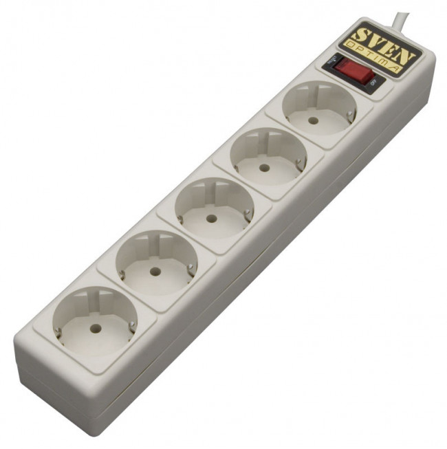 Фильтр SVEN Optima Base 1,8 м (5 розеток) серый Sven SV-013974 — для бизнеса и офиса