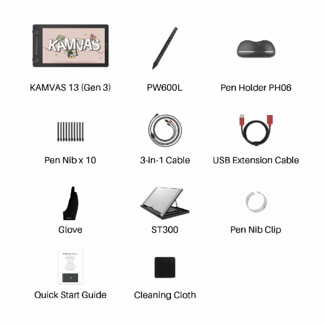 Интерактивный дисплей Сенсорный монитор Huion KAMVAS 13 Gen 3 Pink — для бизнеса и офиса