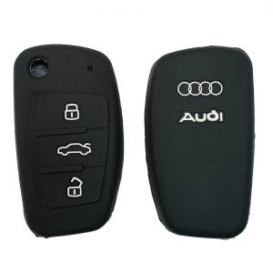 Чехол силиконовый выкидного ключа AUDI 3 кнопки (с лого)
