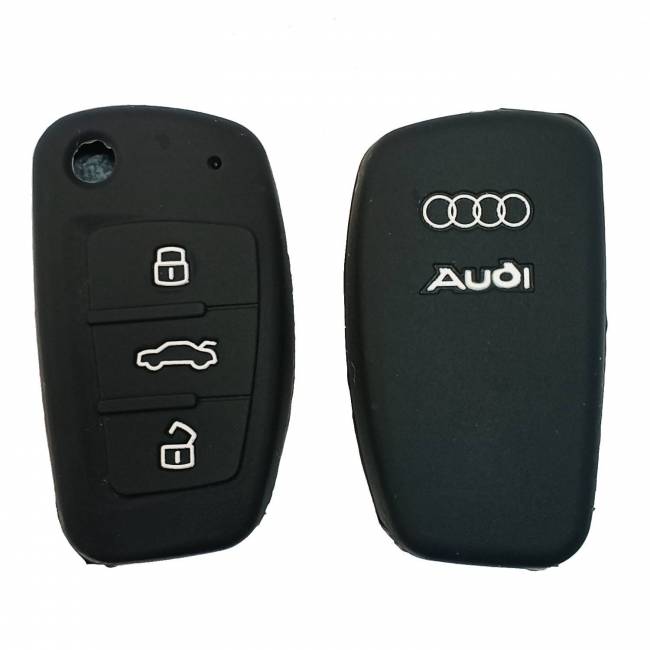 Чехол силиконовый выкидного ключа AUDI 3 кнопки (с лого) — для бизнеса и офиса Чехол силиконовый выкидного ключа AUDI 3 кнопки (с лого) — для бизнеса и офиса