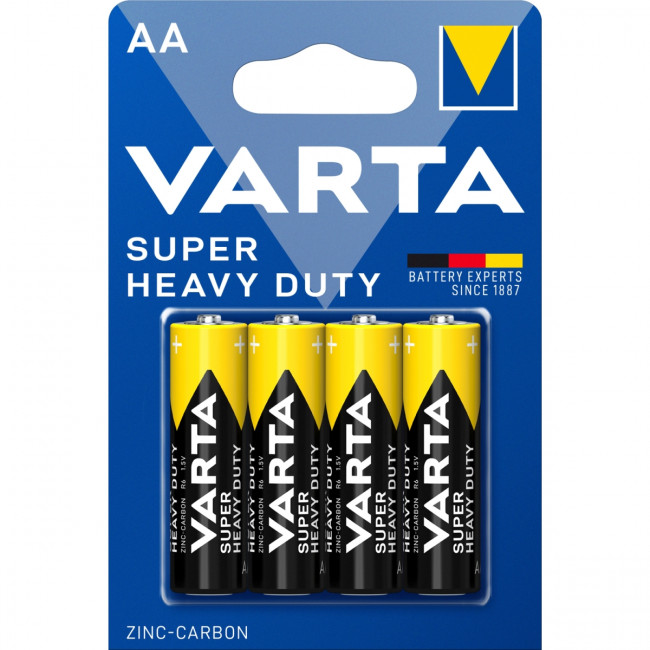 Батарейка Varta SUPERLIFE R6 AA BL4 Heavy Duty 1.5V (2006) (4/48/240) (4 шт.) Varta SUPERLIFE R6 AA (02006101414) — для бизнеса и офиса
