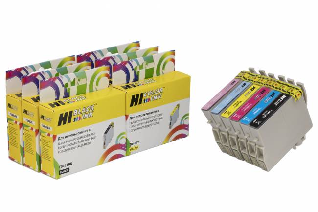 Комплект струйных картриджей Hi-Black HB-T0487 (T0481-T0486) для Epson Stylus Photo R200 — для бизнеса и офиса