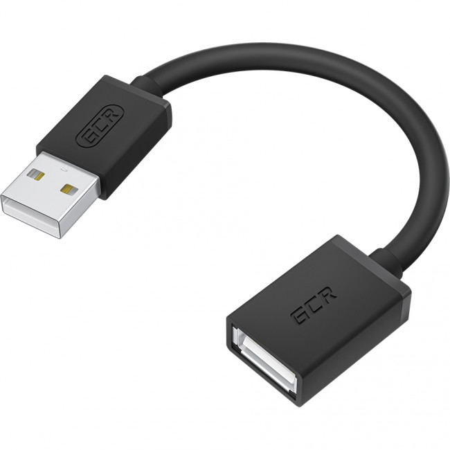GCR Удлинитель 0.3m USB 2.0 AM/AF, черный, GCR-55066 Удлинитель Greenconnect 0.3 м (GCR-55066)
