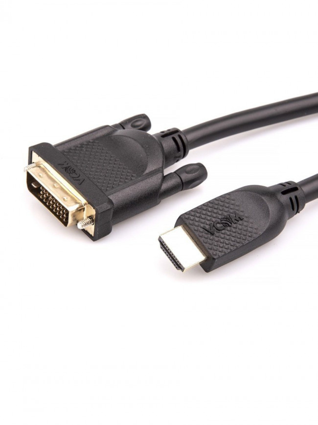 Кабель HDMI AM/DVI(24+1)M, 1.5м, CU, 1080P@60Hz, VCOM <CG484G-1.5M> VCOM HDMI (m) - DVI-D (m)