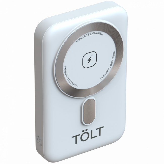 Портативный аккумулятор TOLT Seg KW109 White, 10000mAh, 22,5W, fast charging and PD, wireless, magnetic, white, CCC TÖLT KW109 White — для бизнеса и офиса