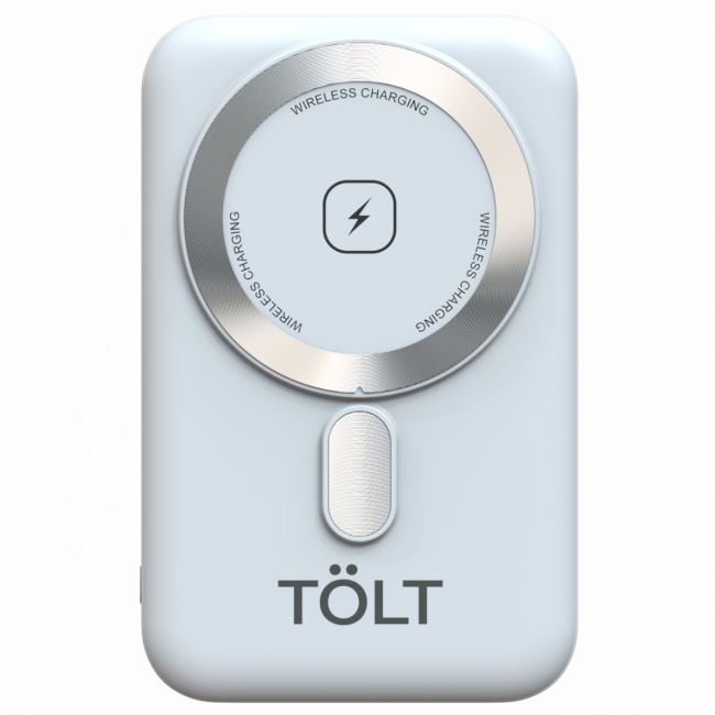 Портативный аккумулятор TOLT Seg KW109 White, 10000mAh, 22,5W, fast charging and PD, wireless, magnetic, white, CCC TÖLT KW109 White — для бизнеса и офиса