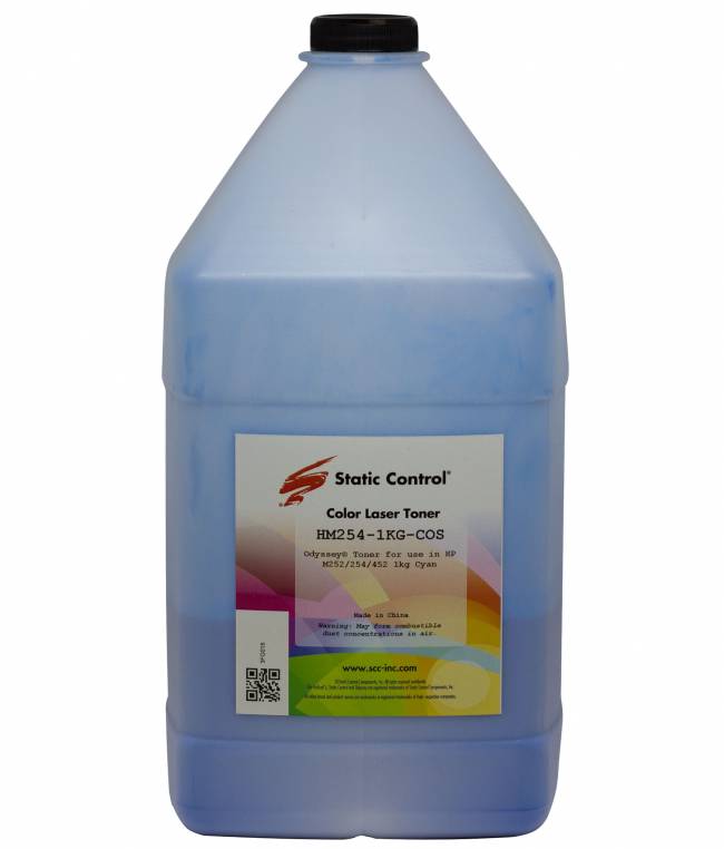 Тонер Static Control Универсальный для HP CLJ Pro M254, (Odyssey), C, 1 кг, флакон — для бизнеса и офиса
