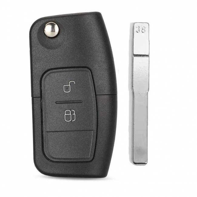 Корпус выкидного ключа FORD 2 кнопки FO-24 HU101, с лого — для бизнеса и офиса Корпус выкидного ключа FORD 2 кнопки FO-24 HU101, с лого — для бизнеса и офиса