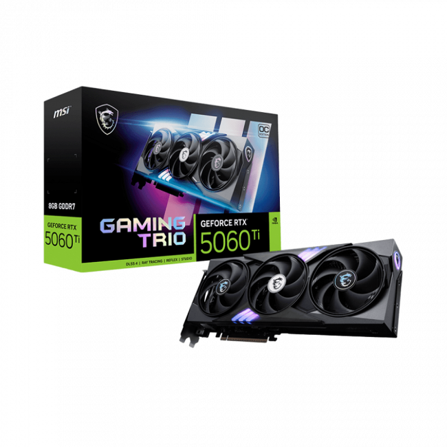 Видеокарта MSI GeForce RTX 5060 Ti 8G GAMING TRIO OC — для бизнеса и офиса