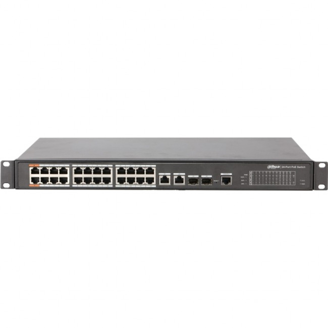 2xCombo 1000 Base-T/SFP 24x 10/100 Base-T(Hi-PoE/PoE+/PoE)IEEE802.3af/IEEE802.3at/Hi-PoE Мощность PoE 240Вт Размеры 440мм×300мм×44мм Dahua DH-PFS4226-24ET-240 — для бизнеса и офиса 2xCombo 1000 Base-T/SFP 24x 10/100 Base-T(Hi-PoE/PoE+/PoE)IEEE802.3af/IEEE802.3at/Hi-PoE Мощность PoE 240Вт Размеры 440мм×300мм×44мм Dahua DH-PFS4226-24ET-240 — для бизнеса и офиса