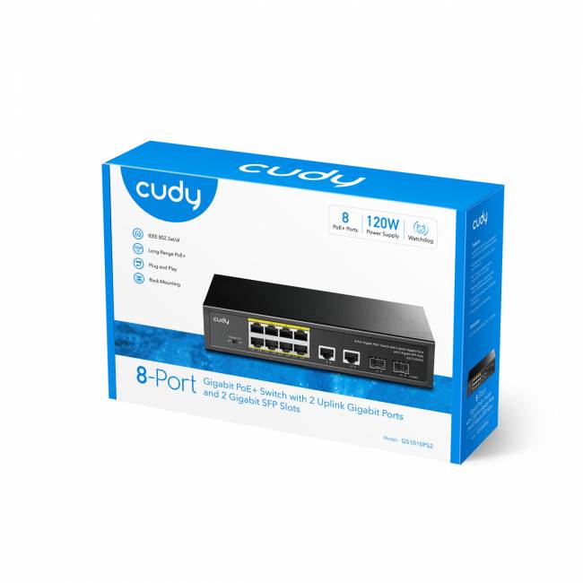Коммутатор Cudy GS1010PS2 — для бизнеса и офиса Коммутатор Cudy GS1010PS2 — для бизнеса и офиса