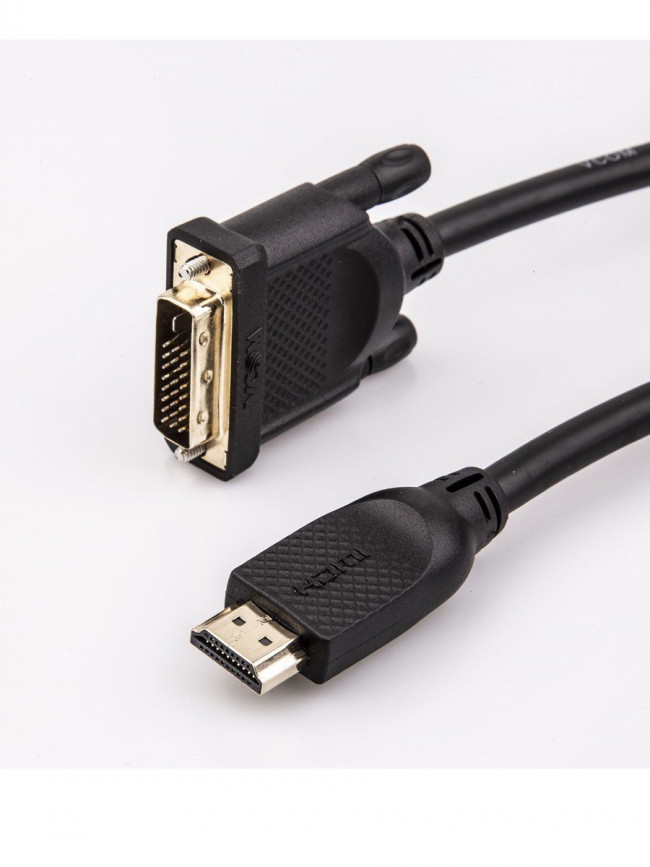 Кабель HDMI AM/DVI(24+1)M, 7.5м, CU, 1080P@60Hz, 2F, VCOM <CG484G-7.5M> VCOM HDMI (m) - DVI-D (m)