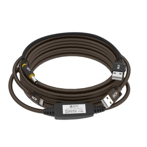 GCR Кабель активный 10.0m USB 2.0, AM/microB, черно-прозрачный, с усилителем сигнала, разъём для доп.питания, 28/24 AWG, GCR-53813 Кабель Greenconnect 10 м (GCR-53813)