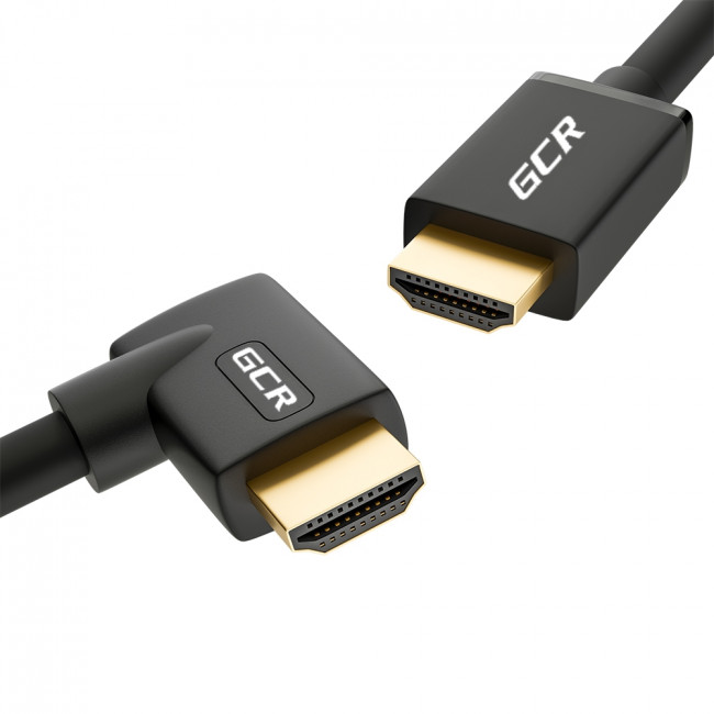 GCR Кабель 3.0m HDMI 2.0, M/M правый угол, черный, HDR 4:2:2, Ultra HD, 4K 60 fps 60Hz/5K*30Hz, 3D, AUDIO, 18.0 Гбит/с, 28/28 AWG, GCR-52323 Greenconnect HDMI (m) 2.0 - HDMI (m) 2.0 3м черный — для бизнеса и офиса