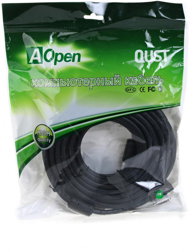 Кабель HDMI 19M/M+2 фильтра 1.4V+3D/Ethernet AOpen/Qust <ACG511D-15M> 15m AOpen HDMI (m) - HDMI (m) 15м Кабель HDMI 19M/M+2 фильтра 1.4V+3D/Ethernet AOpen/Qust <ACG511D-15M> 15m AOpen HDMI (m) - HDMI (m) 15м