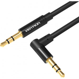 Кабель Vention аудио Jack 3,5 mm M/Jack 3,5 mm M угол 90  - 1,5м Черный Кабель Vention mini jack 3.5 mm(m)/mini jack 3.5 mm(m) - 1.5 м (BAKBG-T)
