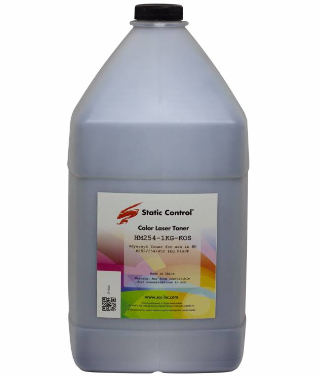 Тонер Static Control Универсальный для HP CLJ Pro M254, (Odyssey), Bk, 1 кг, флакон — для бизнеса и офиса