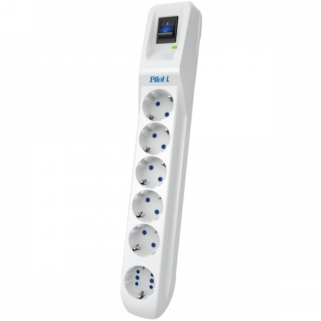 Сетевой фильтр Pilot L GP 6 розеток (5 евро + 1GP) 3 м ZIS Pilot L-6 GP 3M — для бизнеса и офиса