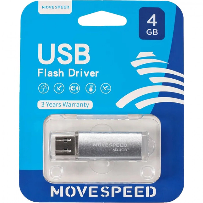 USB2.0 4GB Move Speed M3 серебро Move Speed 4GB M3 (M3-4G) — для бизнеса и офиса USB2.0 4GB Move Speed M3 серебро Move Speed 4GB M3 (M3-4G) — для бизнеса и офиса