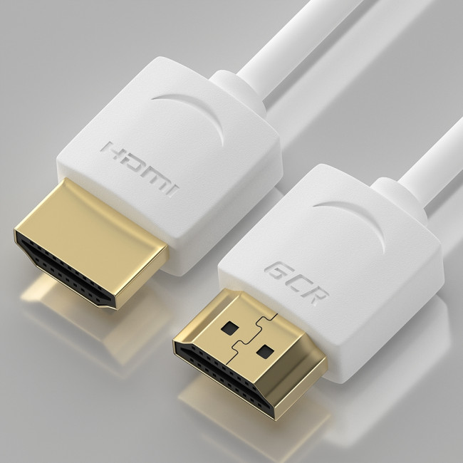 GCR Кабель SLIM 0.2m HDMI 2.0, белый, OD3.8mm, HDR 4:2:2, Ultra HD, 4K 60 fps 60Hz, 3D, AUDIO, 18.0 Гбит/с, 30/30 AWG, GCR-53211 Greenconnect HDMI 2.0 - HDMI 2.0 0.2м белый — для бизнеса и офиса
