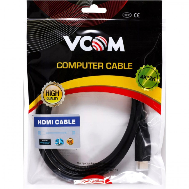 Кабель HDMI-19M --MiniHDMI-19M ver 2.0 1.8m  VCOM <CG583-1.8M> VCOM CG583-1.8M