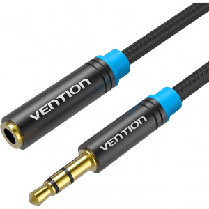Кабель-удлинитель Vention аудио  Jack 3,5 mm M/Jack 3,5 mm F - 1 м Удлинитель Vention mini jack 3.5 mm(m)/mini jack 3.5 mm(f) - 1 м (VAB-B06-B100-M)