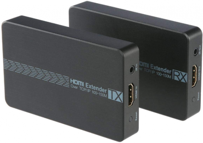 Greenconnect Удлинитель HDMI Full HD +3D+ звук до 150m (передатчик+приемник) + IR, GL-v100ER Greenconnect HDMI (f),RJ45 - RJ45,HDMI (f) 150м — для бизнеса и офиса