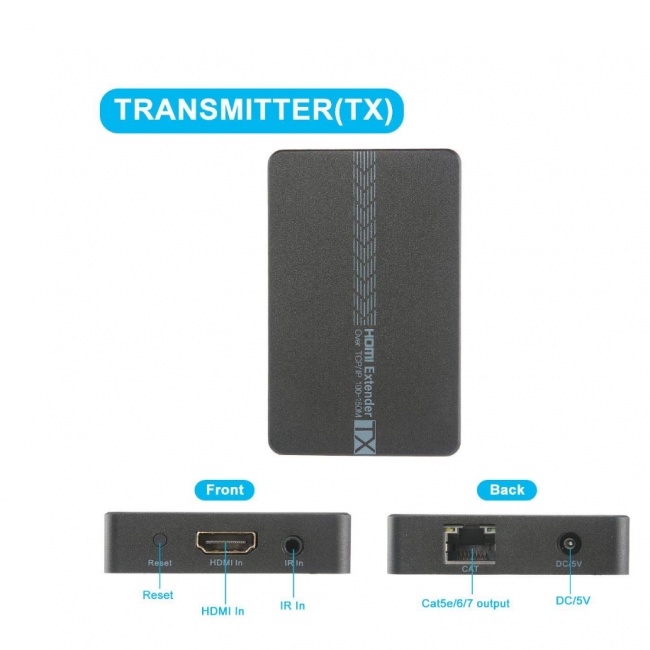 Greenconnect Удлинитель HDMI Full HD +3D+ звук до 150m (передатчик+приемник) + IR, GL-v100ER Greenconnect HDMI (f),RJ45 - RJ45,HDMI (f) 150м — для бизнеса и офиса
