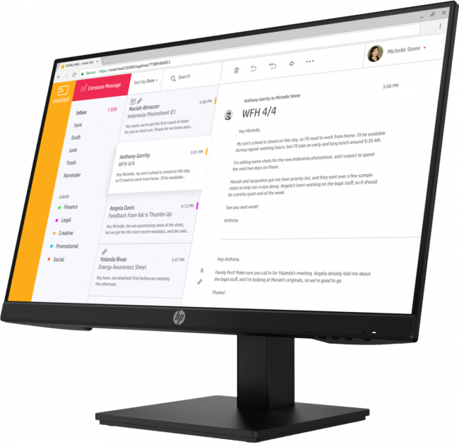 Монитор HP P24h G4 Full HD — для бизнеса и офиса
