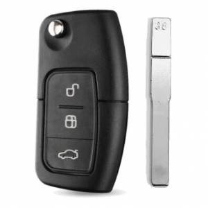 Корпус выкидного ключа FORD 3 кнопки FO-24 HU101, с лого