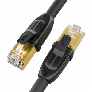 GCR Патч-корд PROF прямой 3.0m, FTP медь кат.6, 25 AWG, Deluxe ethernet high speed 10 Гбит/с, RJ45, T568B, серебряные коннекторы, черные Greenconnect GCR-FTP61-3.0m