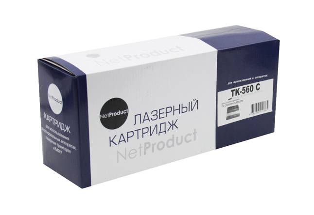 Тонер-картридж NetProduct (N-TK-560C) для Kyocera FS-C5300DN/ECOSYS P6030, Восстанов., C, 10K — для бизнеса и офиса