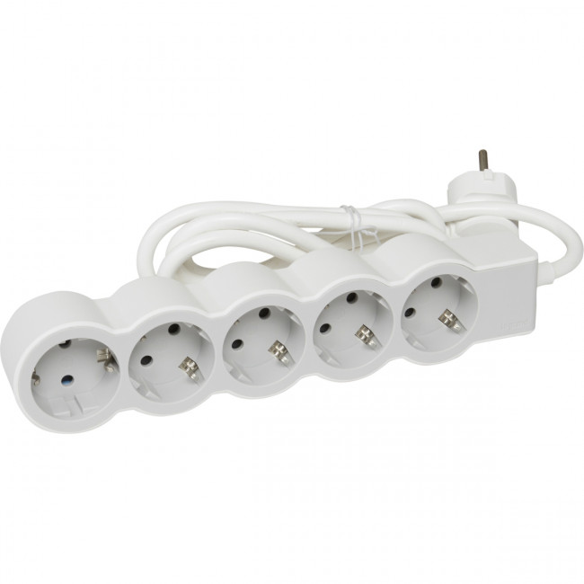 Удлинитель серии "Стандарт"  5 x 2К+З с кабелем 5 м., цвет: бело-серый Legrand 694571 — для бизнеса и офиса