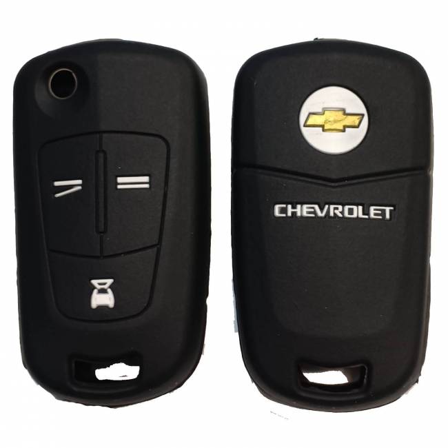Чехол силиконовый выкидного ключа CHEVROLET 3 кнопки (с лого) — для бизнеса и офиса