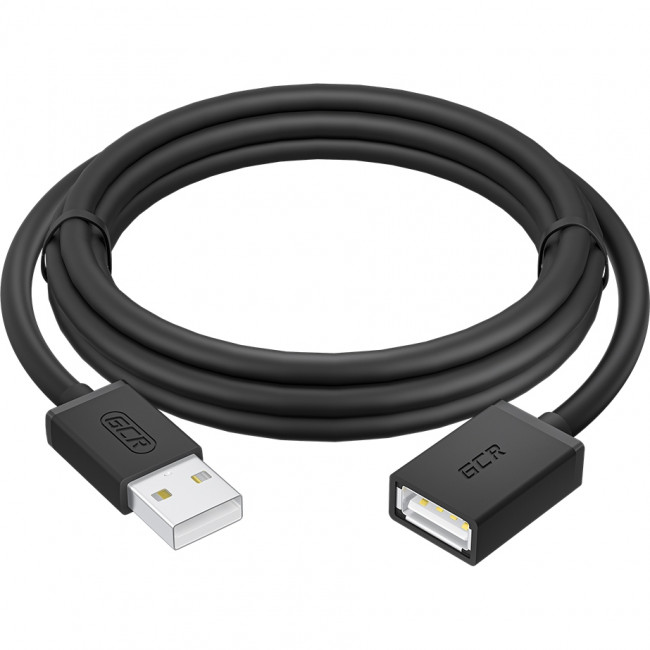 GCR Удлинитель 1.8m USB 2.0 AM/AF, черный, GCR-55071 Удлинитель Greenconnect 1.8 м (GCR-55071)