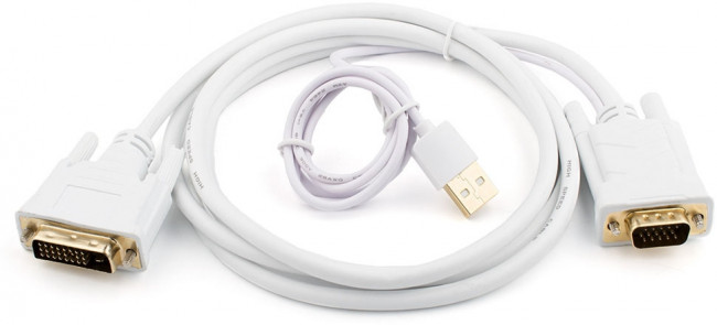 Кабель DVI-VGA 1.8 m (DVI-D с чипом, белый, в пакете) ATcom DVI-D (m) - VGA (m) 1.8 м — для бизнеса и офиса Кабель DVI-VGA 1.8 m (DVI-D с чипом, белый, в пакете) ATcom DVI-D (m) - VGA (m) 1.8 м — для бизнеса и офиса