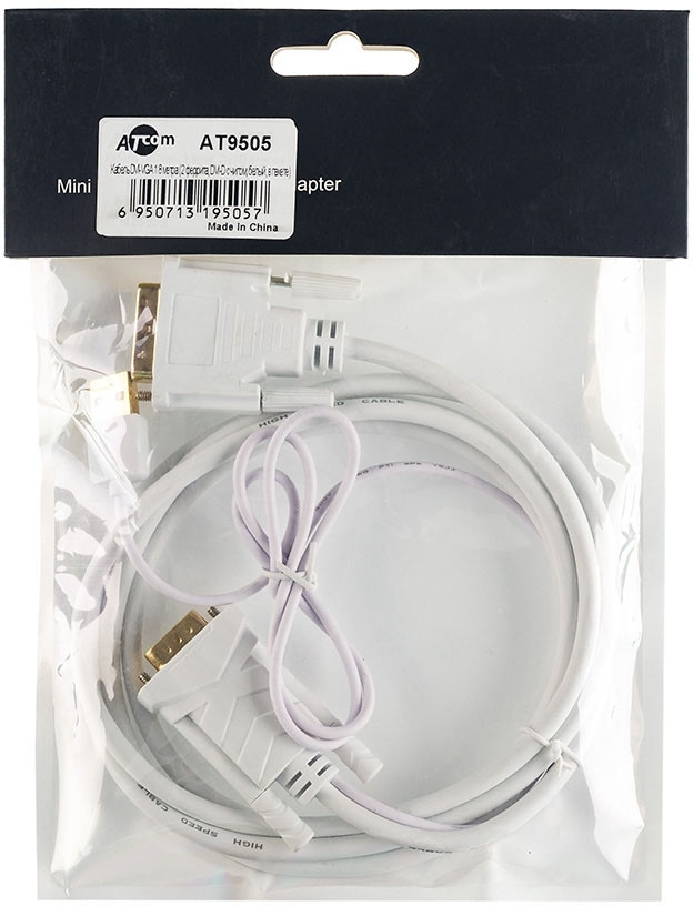 Кабель DVI-VGA 1.8 m (DVI-D с чипом, белый, в пакете) ATcom DVI-D (m) - VGA (m) 1.8 м — для бизнеса и офиса Кабель DVI-VGA 1.8 m (DVI-D с чипом, белый, в пакете) ATcom DVI-D (m) - VGA (m) 1.8 м — для бизнеса и офиса