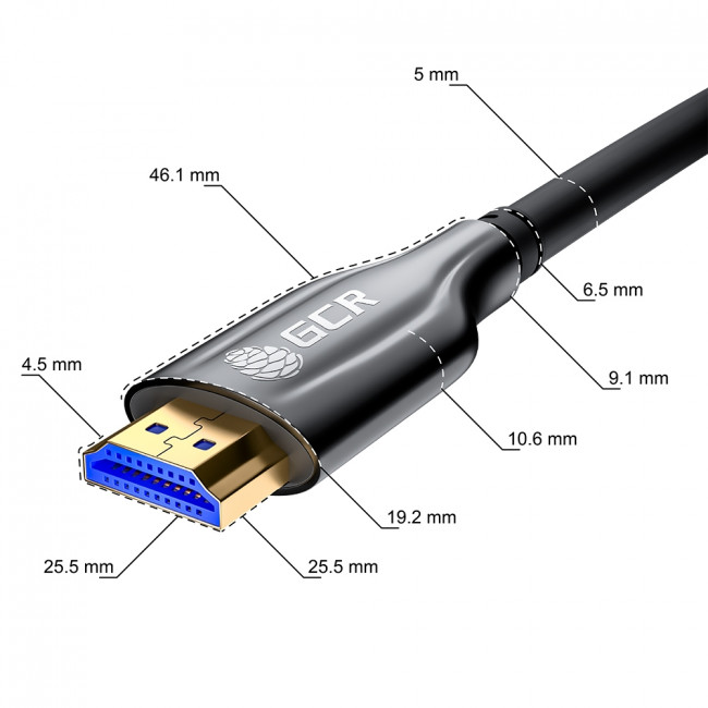 GCR Кабель 20m оптический HDMI 2.1 8K 60Hz, для подключения SmartTV, AppleTV, XBOX Series X, PS5, GCR-52435 Greenconnect HDMI (m) - HDMI (m) 20м — для бизнеса и офиса