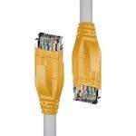 Патч-корд прямой 1.0m UTP кат.5e, серый, желтые коннекторы, 24 AWG, литой, ethernet high speed 1 Гбит/с, RJ45, T568B 4PH 4PH-R90026