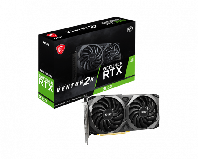 Видеокарта MSI GeForce RTX 3050 VENTUS 2X XS 8G OC — для бизнеса и офиса
