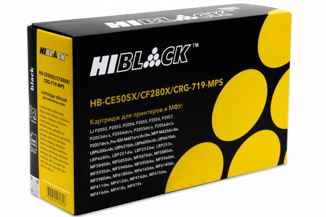 Картридж Hi-Black (HB-CE505X/CF280X/CRG-719-MPS) для HP LJ P2055/P2050/M401/M425/Can 719, 10K — для бизнеса и офиса