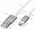 GCR QC Кабель 1.0m MicroUSB, быстрая зарядка, белый нейлон, AL корпус серебро, белый ПВХ, 28/24 AWG, GCR-52468 Кабель Greenconnect 1 м (GCR-52468)