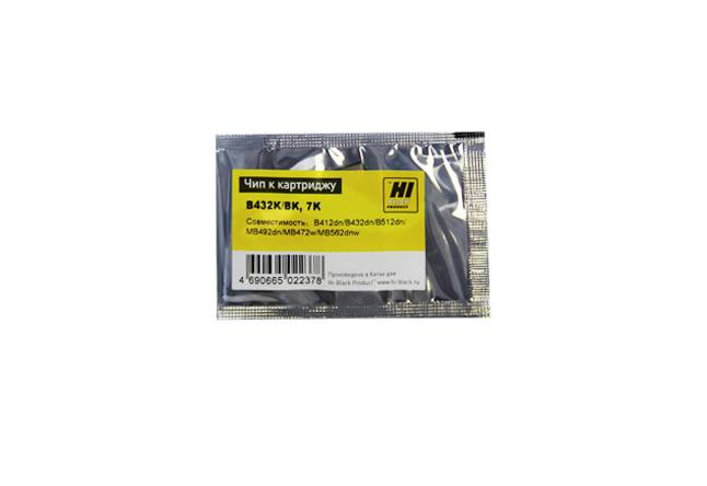 Чип Hi-Black к картриджу  Oki B412/B432/B512/ MB492/MB472/MB562 (45807106), Bk, 7K — для бизнеса и офиса