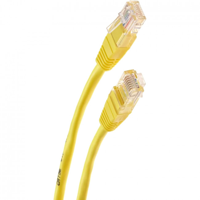 Патчкорд литой "Telecom" UTP кат.5е 1,0м желтый VCOM NA102-Y-1M — для бизнеса и офиса