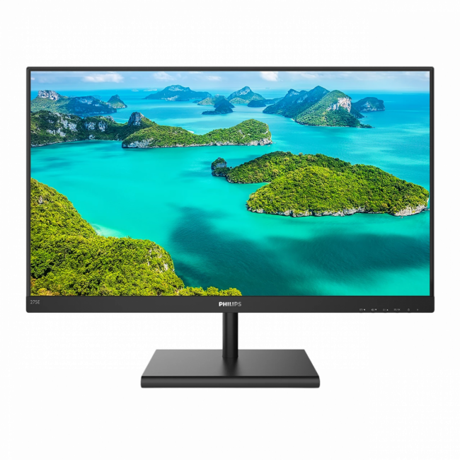 Монитор Philips 275E1S 27'', 2560x1440, IPS, 75hz, 50M:1, 250cd, 4ms, VGA, HDMI, DP 1.2, VESA, 3Y, Black Philips 275E1S — для бизнеса и офиса