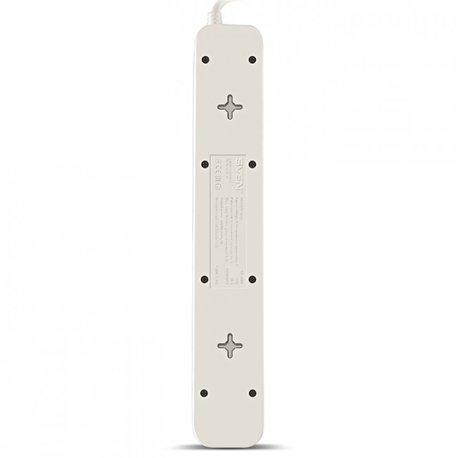 Фильтр SVEN SF-05LU 1,8 м (5 евро розеток,2 USB) белый, цветная коробка Sven SF-05LU