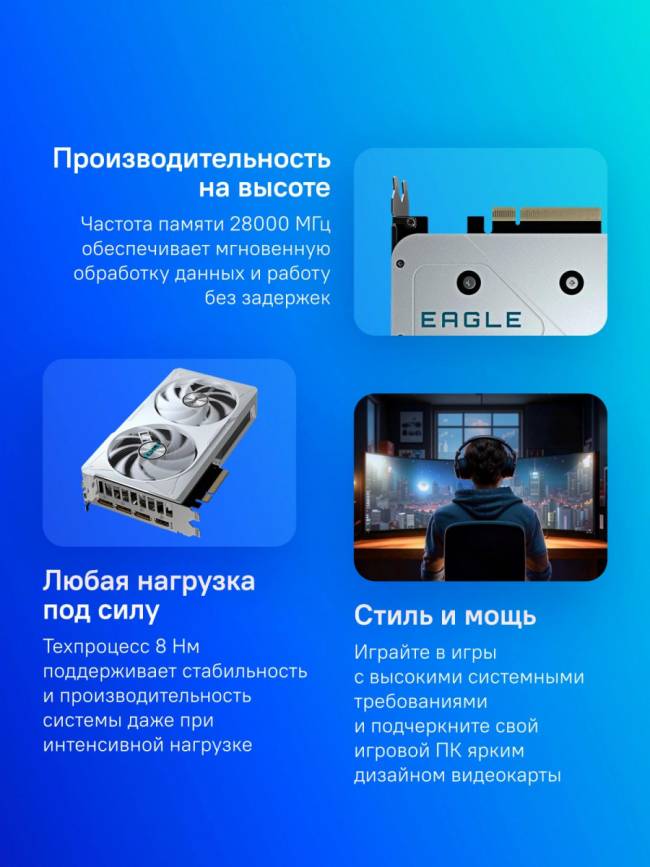Видеокарта Gigabyte GV-N5060EAGLEOC ICE-8GD 1.0 — для бизнеса и офиса