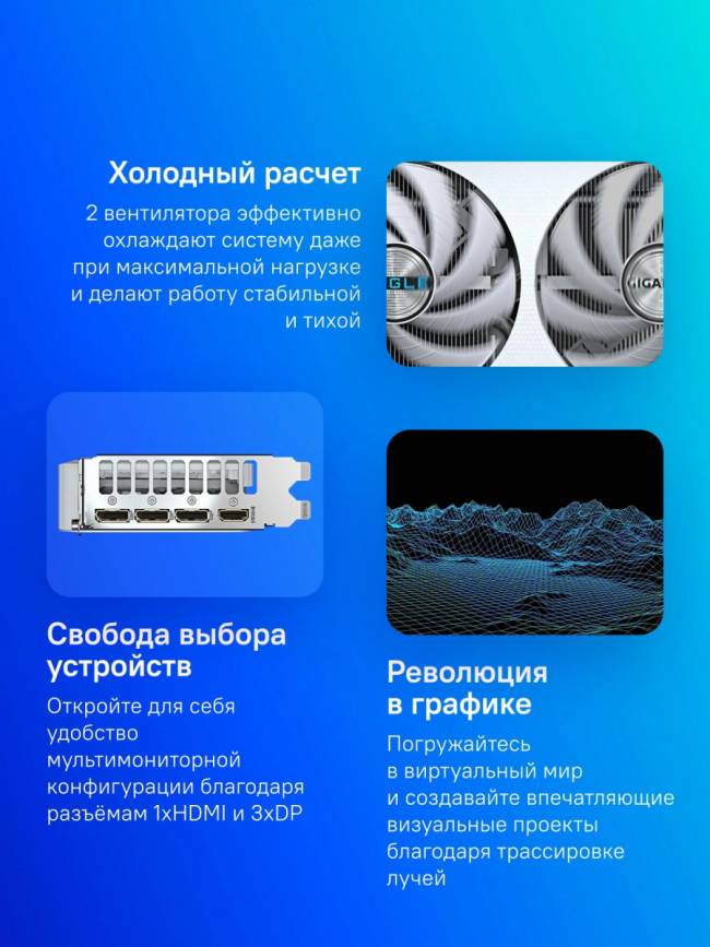 Видеокарта Gigabyte GV-N5060EAGLEOC ICE-8GD 1.0 — для бизнеса и офиса