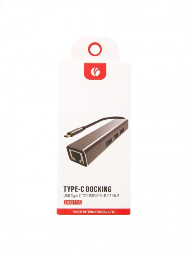 Кабель-концентратор USB 3.1 Type-Cm --> RJ-45+3port USB3.0(f) Aluminum Shell VCOM <DH311A> VCOM DH311A Кабель-концентратор USB 3.1 Type-Cm --> RJ-45+3port USB3.0(f) Aluminum Shell VCOM <DH311A> VCOM DH311A